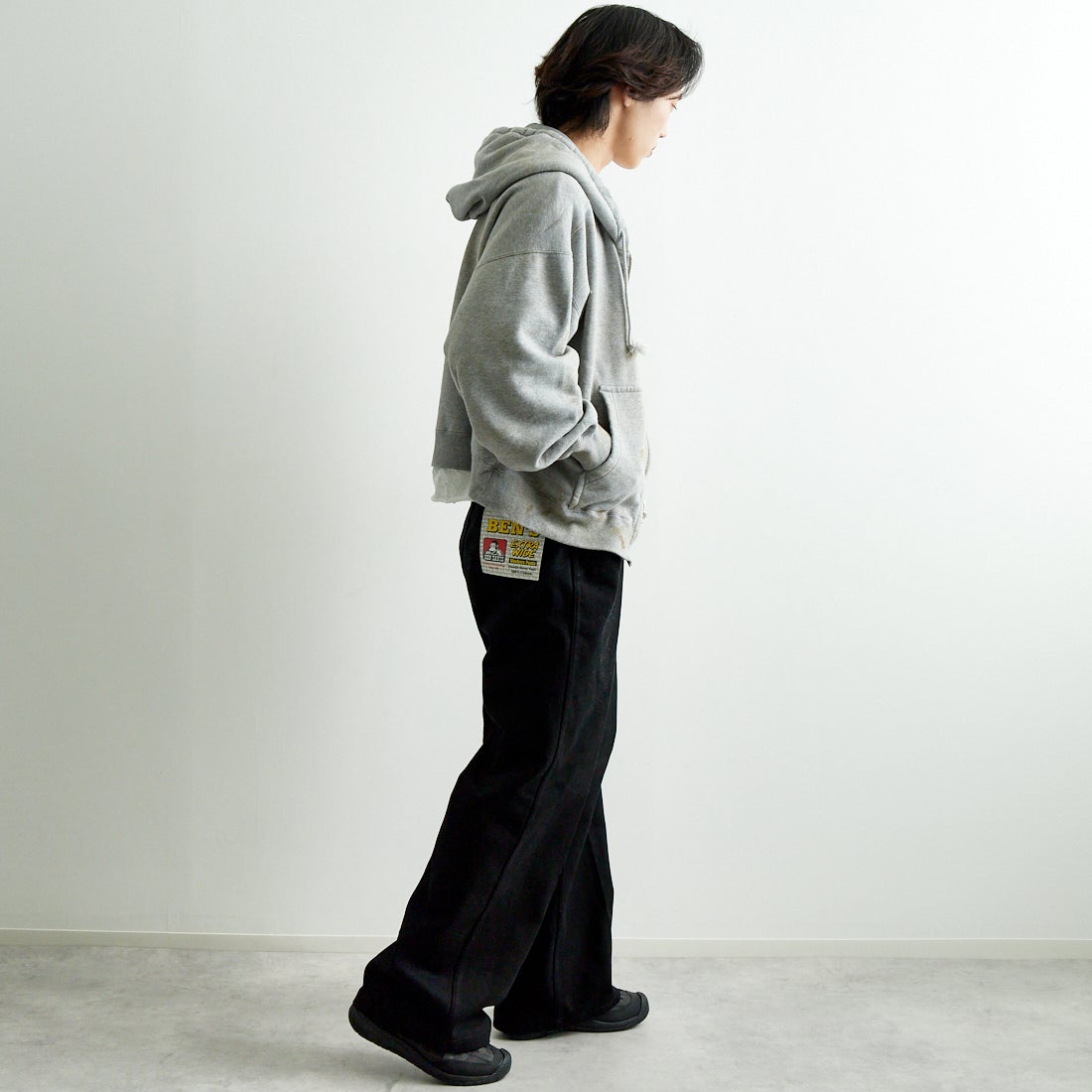 JACKSON MATISSE [ジャクソンマティス] ジップアップパーカー [JM25SS009] GREY &&モデル身長：179cm 着用サイズ：M&