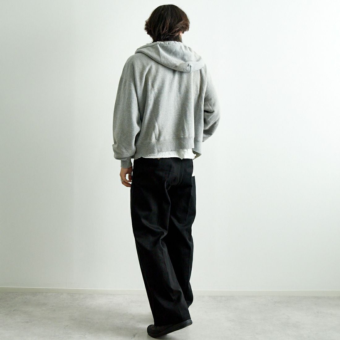 JACKSON MATISSE [ジャクソンマティス] ジップアップパーカー [JM25SS009] GREY &&モデル身長：179cm 着用サイズ：M&