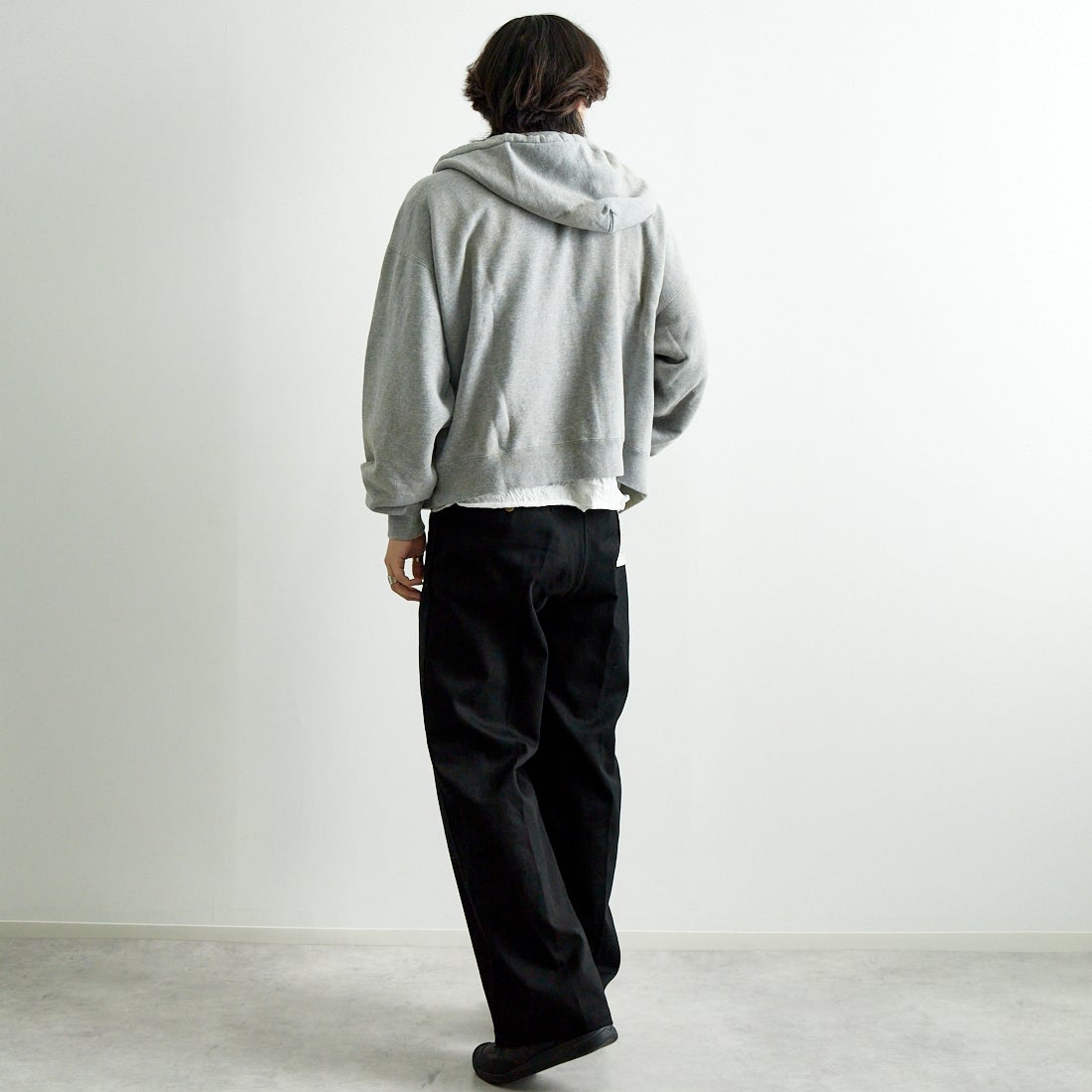 JACKSON MATISSE [ジャクソンマティス] ジップアップパーカー [JM25SS009] GREY &&モデル身長：179cm 着用サイズ：M&