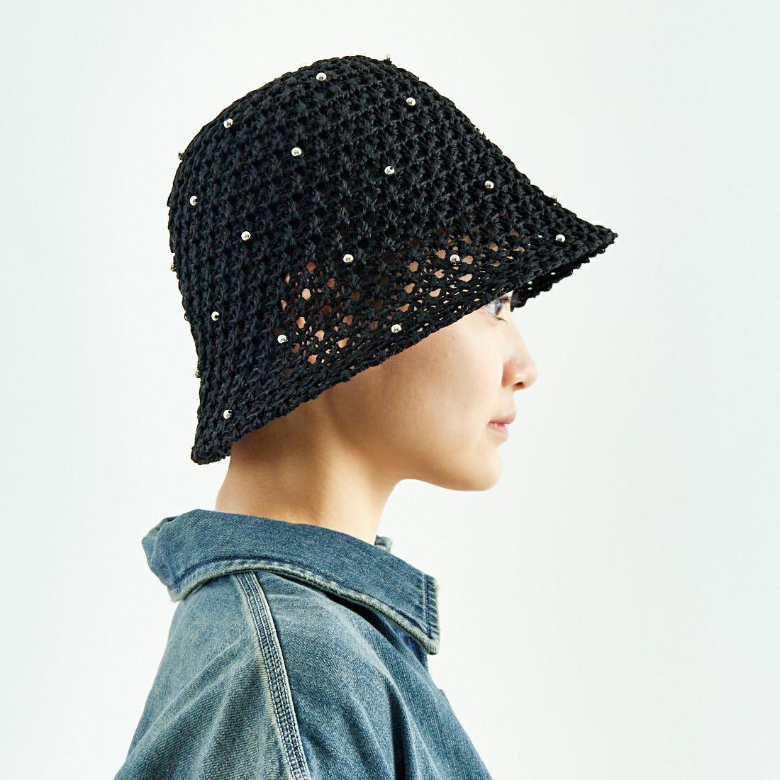 Casselini [キャセリーニ] ドットビーズサマーハット [234-111713] BLACK