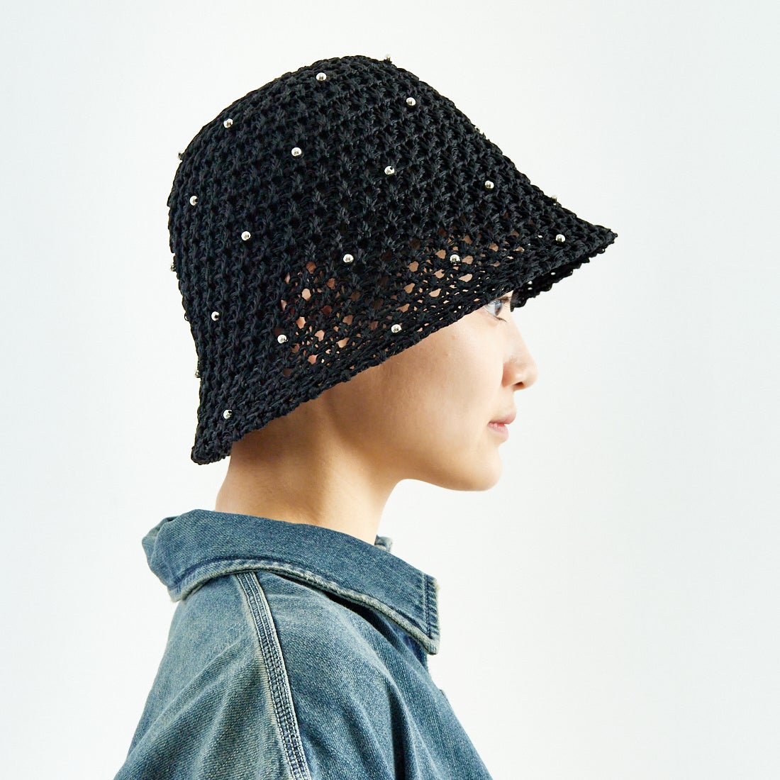 Casselini [キャセリーニ] ドットビーズサマーハット [234-111713] BLACK