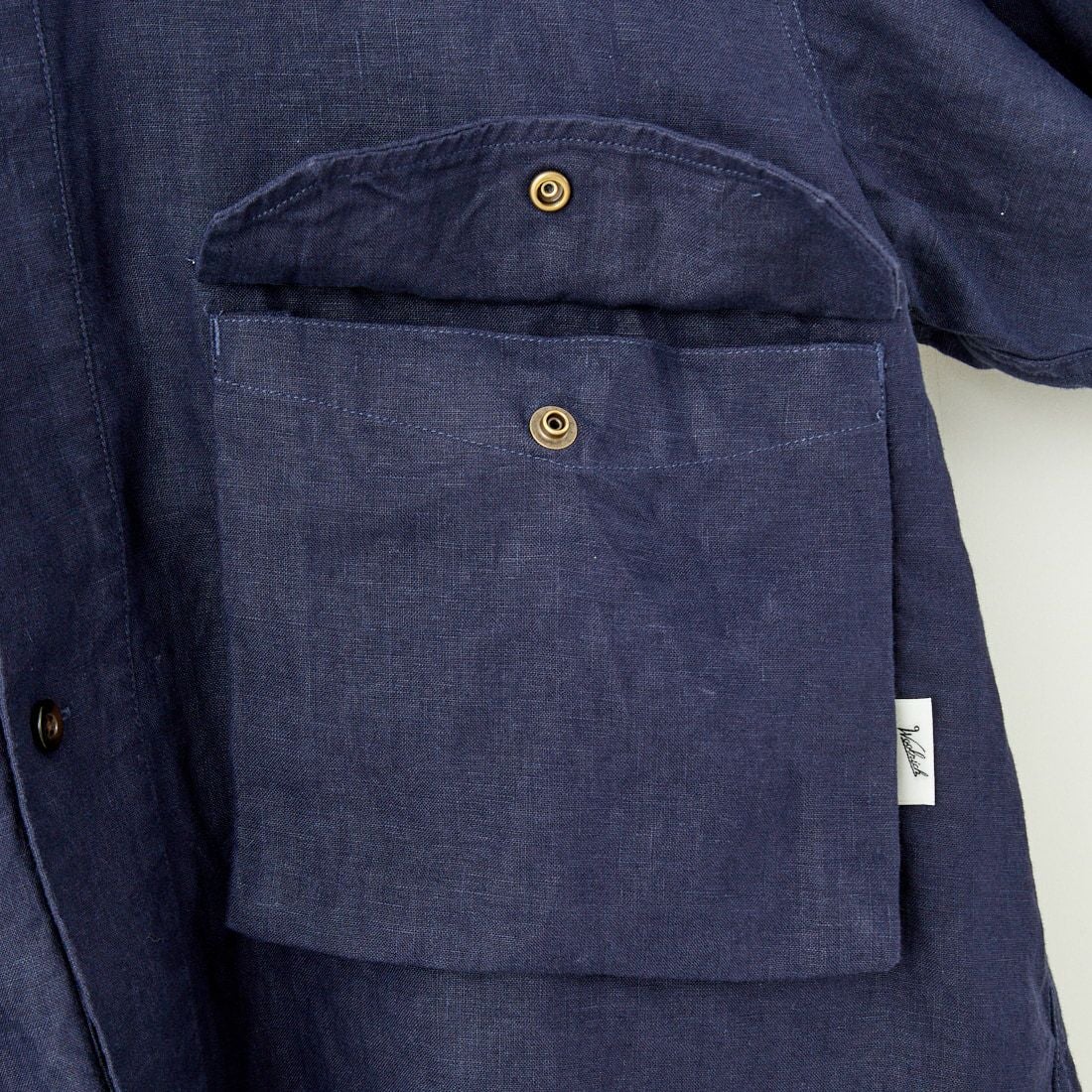 WOOLRICH [ウールリッチ] リネンキャンプカラーシャツ [WJSI0070] N NAVY