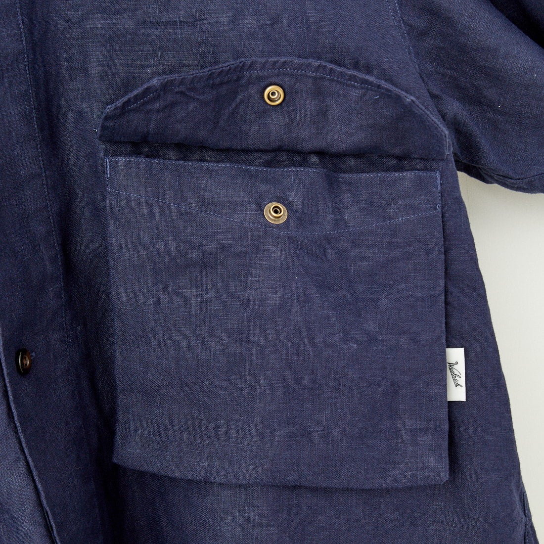 WOOLRICH [ウールリッチ] リネンキャンプカラーシャツ [WJSI0070] N NAVY