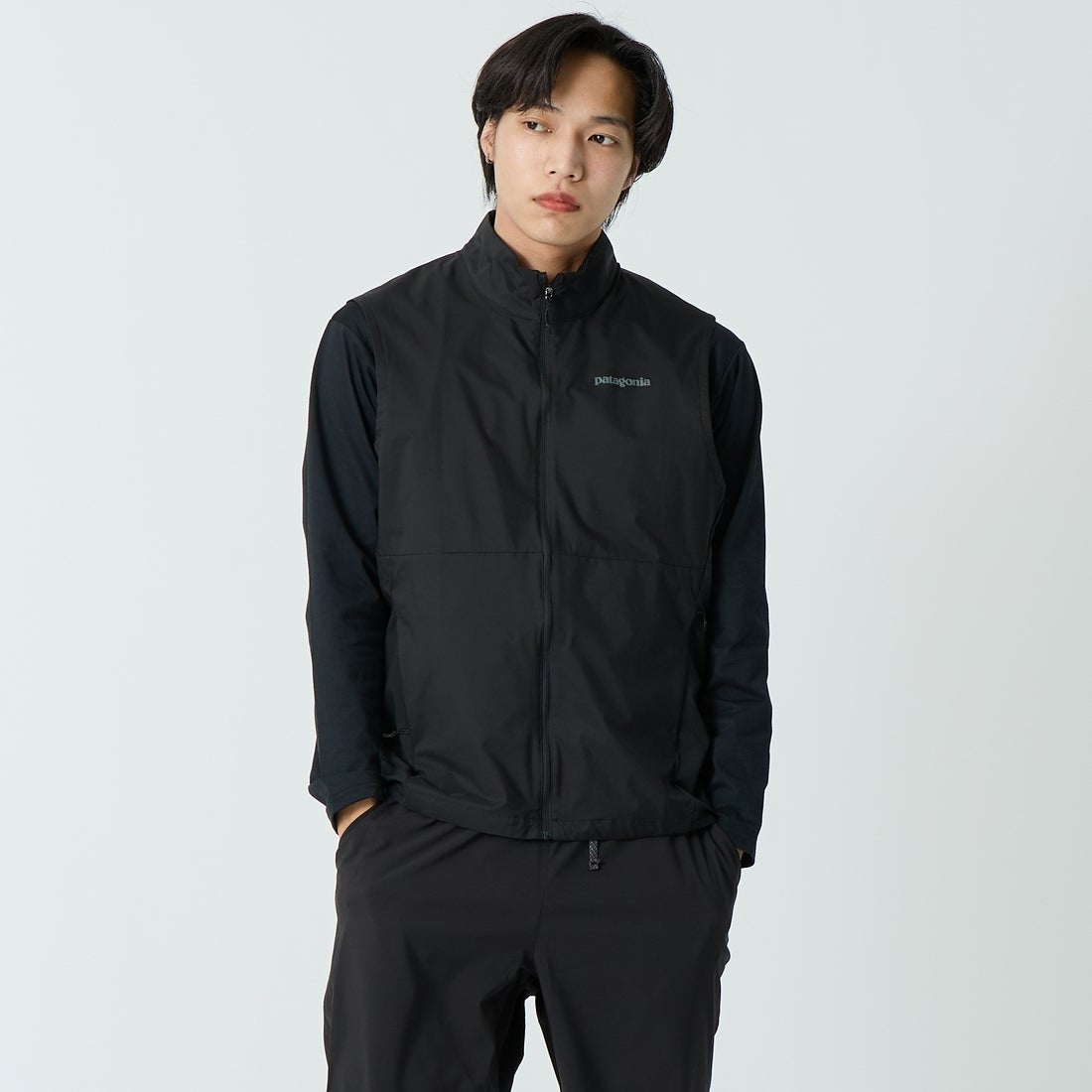 patagonia [パタゴニア] メンズ トレイルクラフトベスト [23840] BLKK&&モデル身長：179cm 着用サイズ：M&&