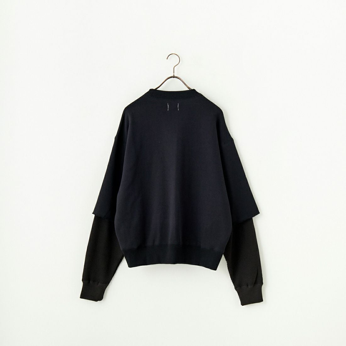 Name. [ネーム] レイヤードスリーブ スウェットシャツ [NMCU-043] BLACK