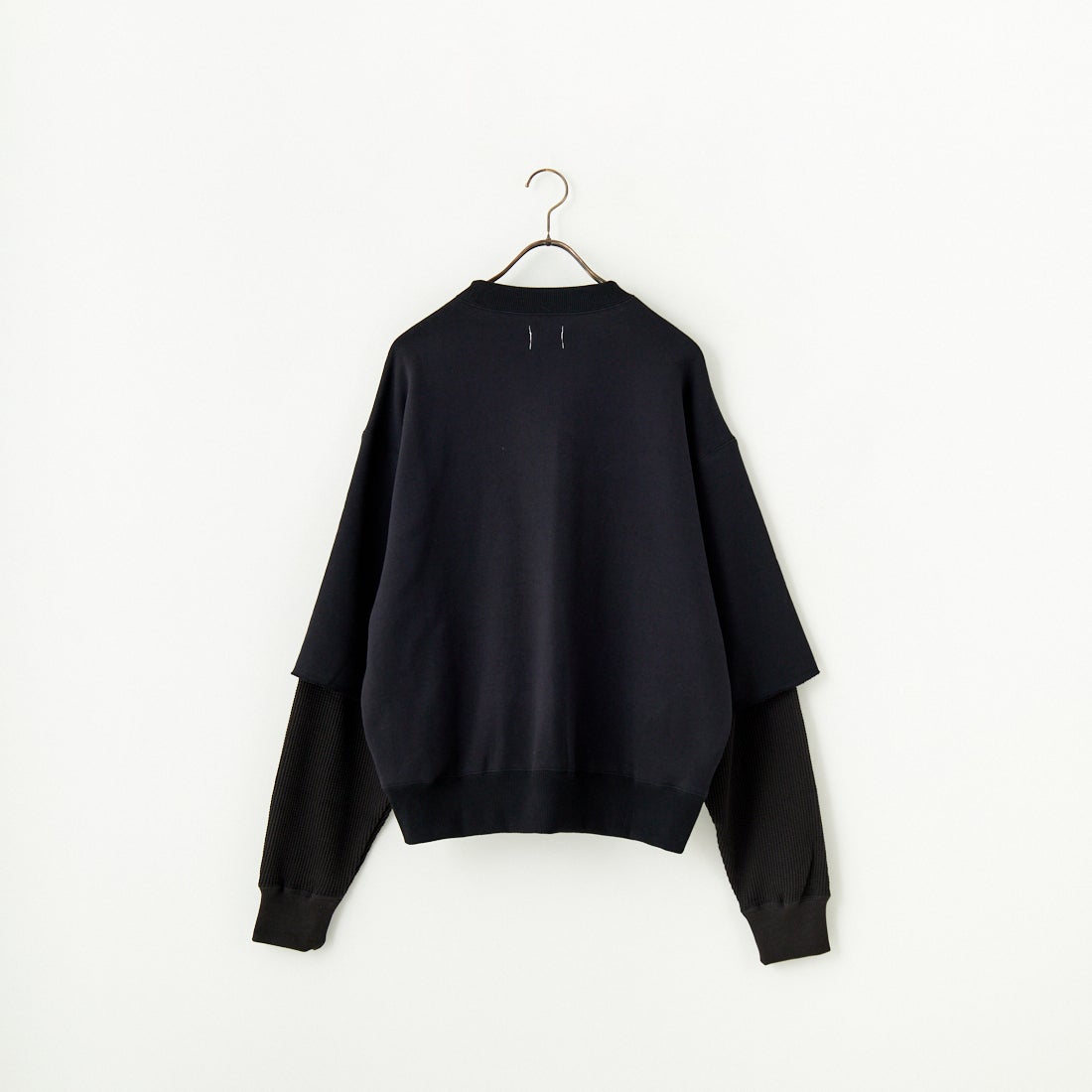 Name. [ネーム] レイヤードスリーブ スウェットシャツ [NMCU-043] BLACK
