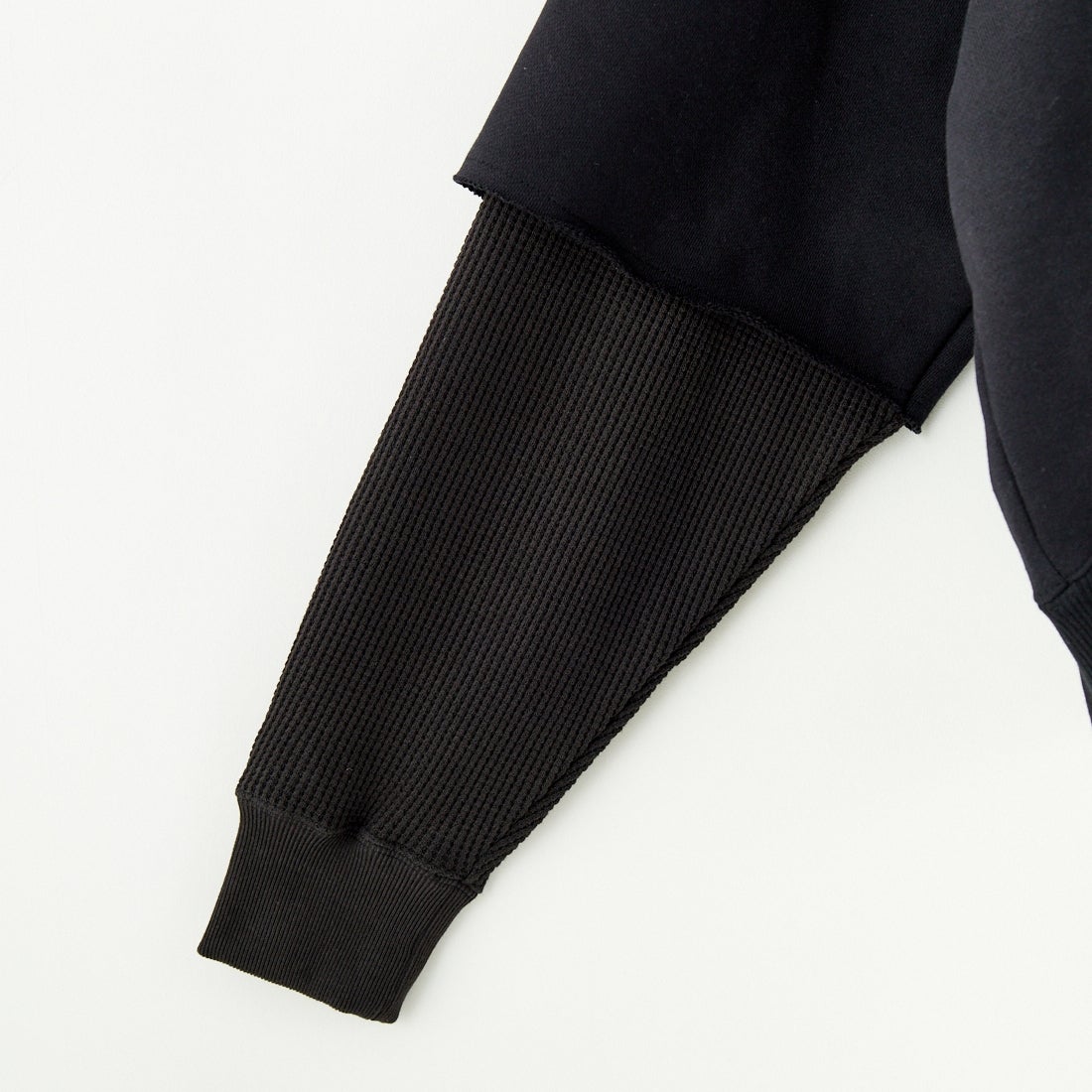 Name. [ネーム] レイヤードスリーブ スウェットシャツ [NMCU-043] BLACK