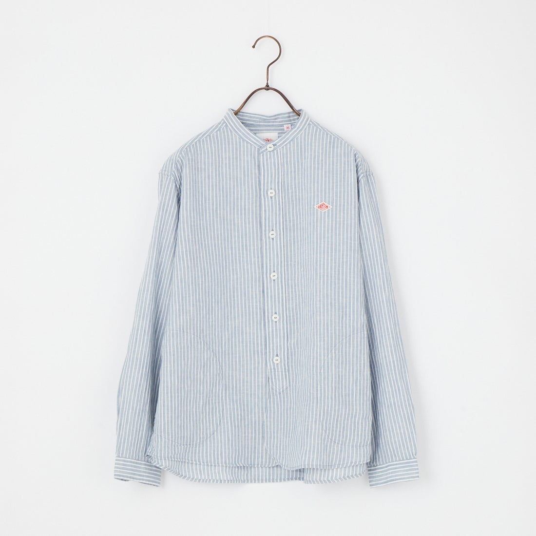 DANTON [ダントン] ストライプバンドカラーシャツ [DT-B0279LCT] BLU GRY ST