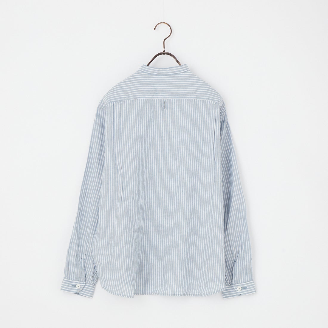 DANTON [ダントン] ストライプバンドカラーシャツ [DT-B0279LCT] BLU GRY ST