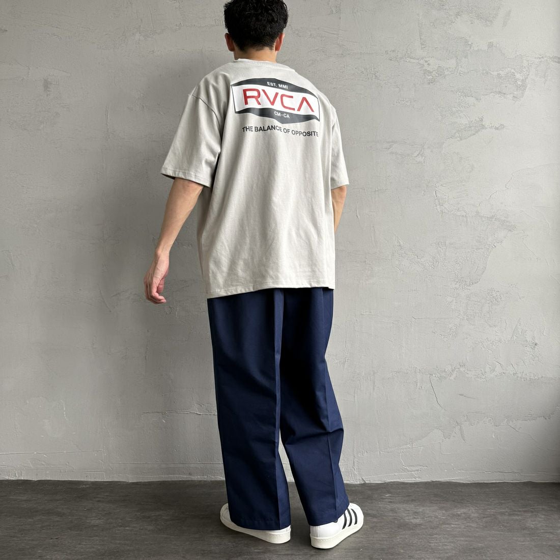RVCA [ルーカ] ILL HEXロゴショートスリーブTシャツ [BF041-252] MGE &&モデル身長：168cm 着用サイズ：M&&