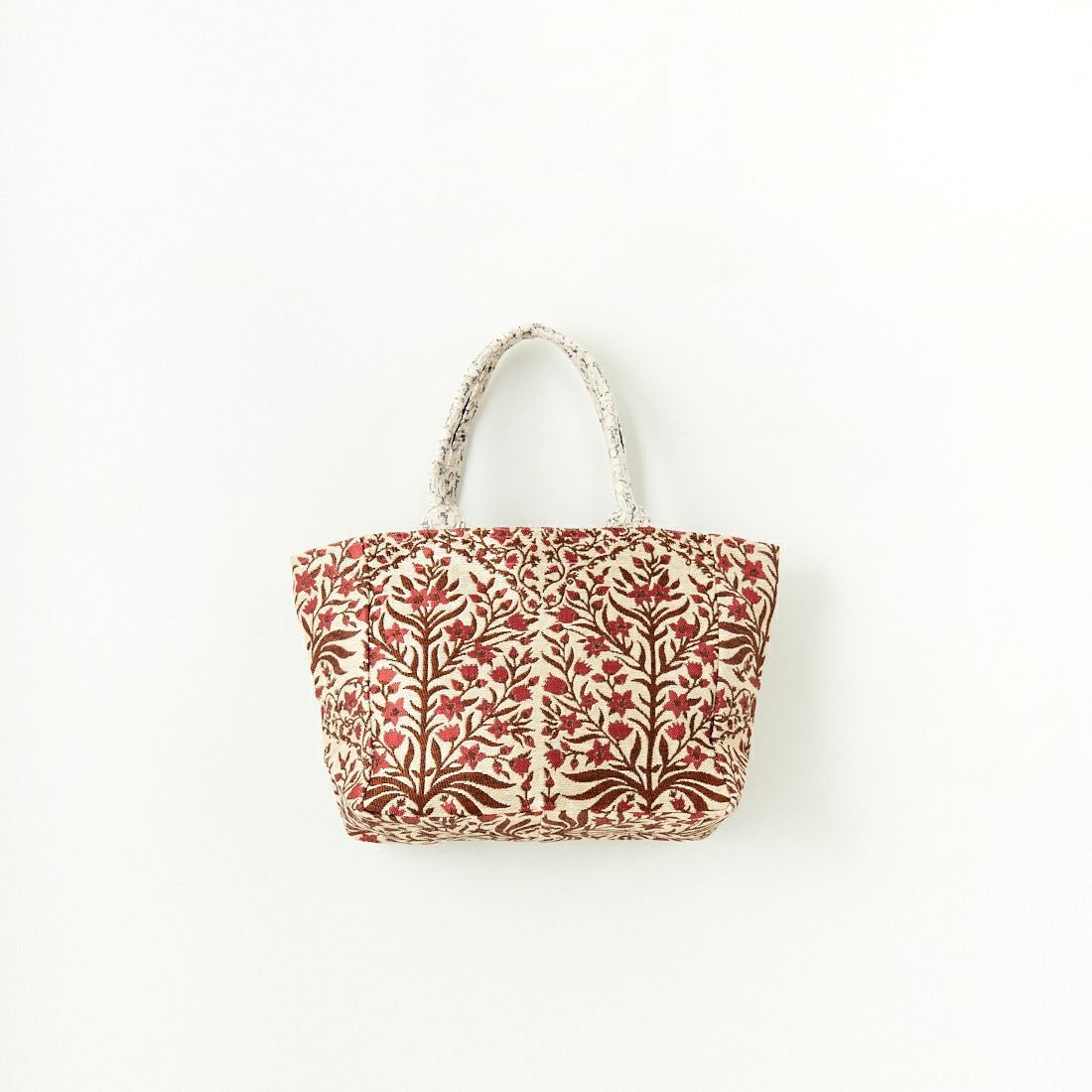 Bindu [ビンドゥー] ボタニカルフラワー ジャカードトートバッグ [BBB-2122] NAT/RED