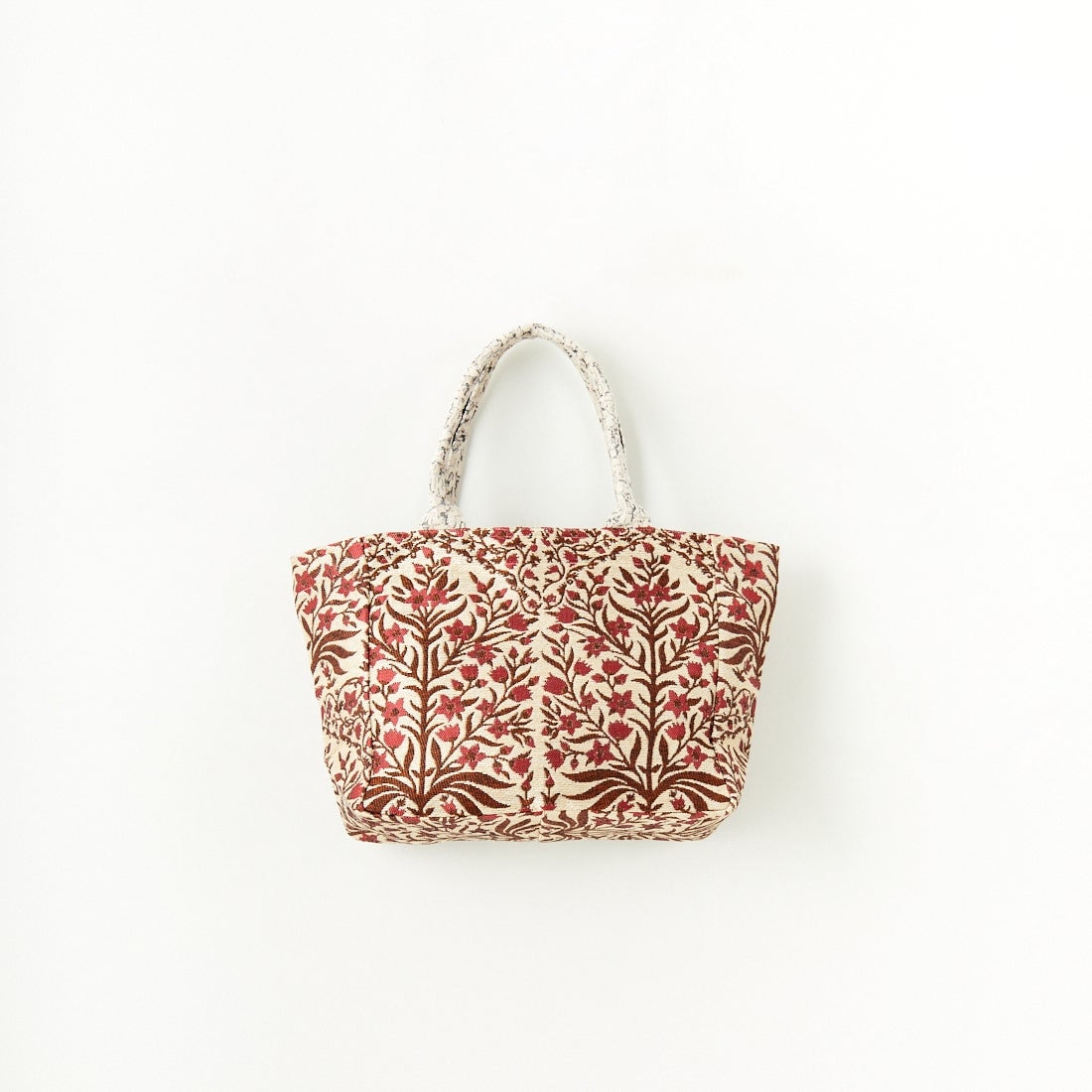Bindu [ビンドゥー] ボタニカルフラワー ジャカードトートバッグ [BBB-2122] NAT/RED
