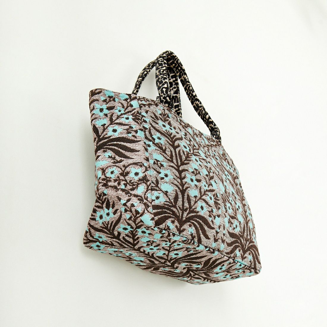 Bindu [ビンドゥー] ボタニカルフラワー ジャカードトートバッグ [BBB-2122] SLV/BLUE