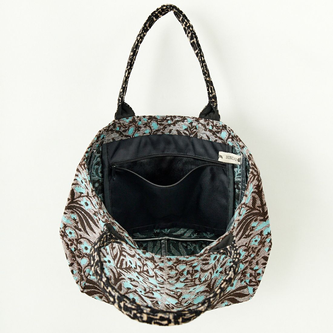 Bindu [ビンドゥー] ボタニカルフラワー ジャカードトートバッグ [BBB-2122] SLV/BLUE