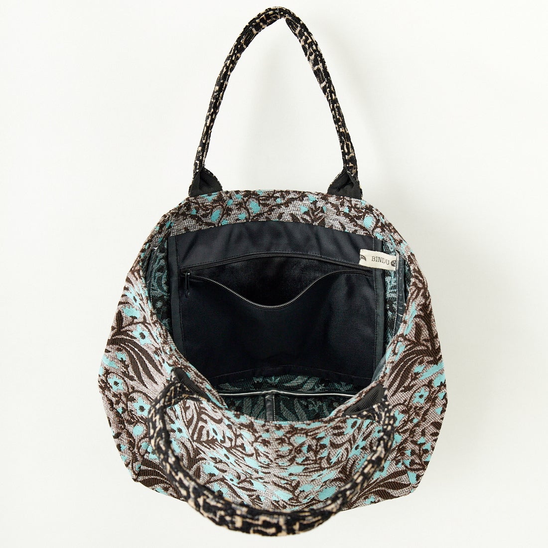 Bindu [ビンドゥー] ボタニカルフラワー ジャカードトートバッグ [BBB-2122] SLV/BLUE