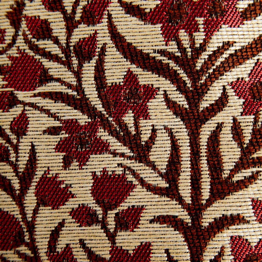 Bindu [ビンドゥー] ボタニカルフラワー ジャカードトートバッグ [BBB-2122] NAT/RED