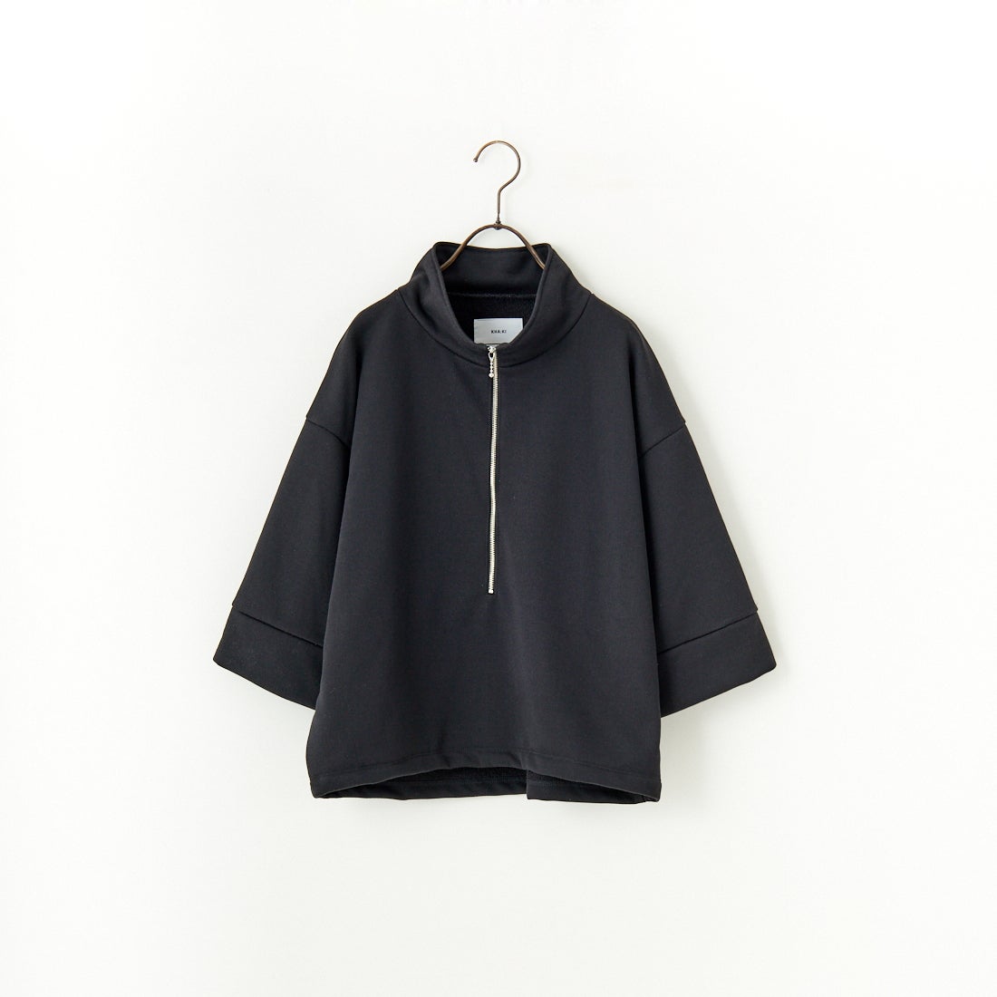 KHA:KI [カーキ] ハーフジップスウェットシャツ [MIL25HCS3429] BLACK