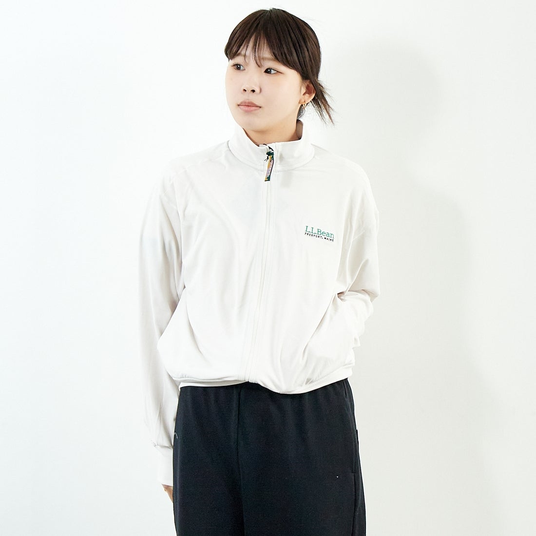 L.L.BEAN [エルエルビーン] メンズ アボットフルジップジャケット [5175-9139] 28 IVORY &&モデル身長：167cm 着用サイズ：M&&