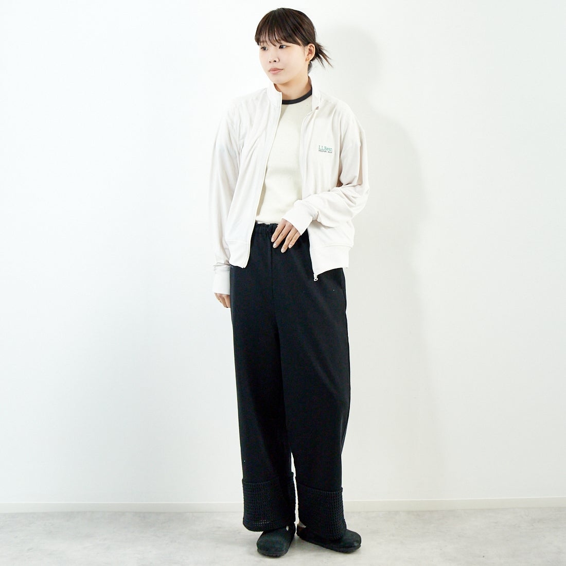 L.L.BEAN [エルエルビーン] メンズ アボットフルジップジャケット [5175-9139] 28 IVORY &&モデル身長：167cm 着用サイズ：M&&