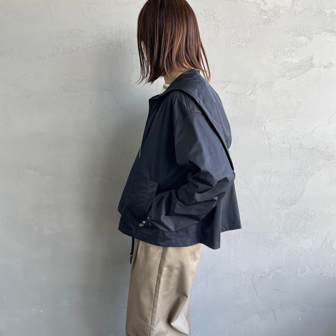 Gymphlex [ジムフレックス] ショートジップジャケット [GY-A0682HCM] BLACK &&モデル身長：160cm 着用サイズ：14&&