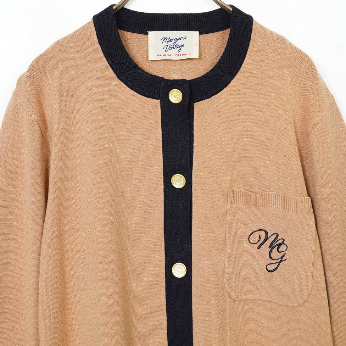 Margaux vintage [マルゴーヴィンテージ] シャネル風カーディガン [MG-KN-25013-S] BEIGE/NAVY