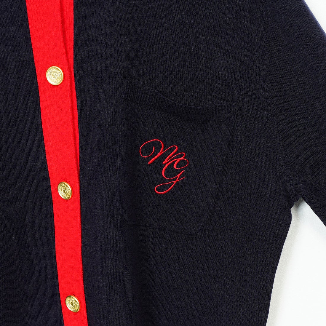 Margaux vintage [マルゴーヴィンテージ] シャネル風カーディガン [MG-KN-25013-S] NAVY/RED