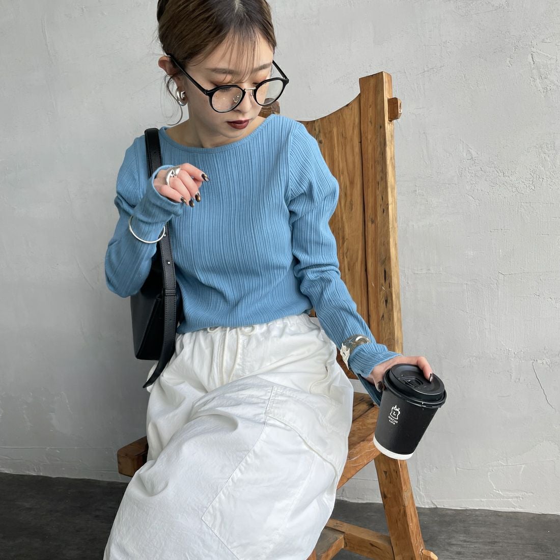 BLUE&&モデル身長：150cm 着用サイズ：0&&