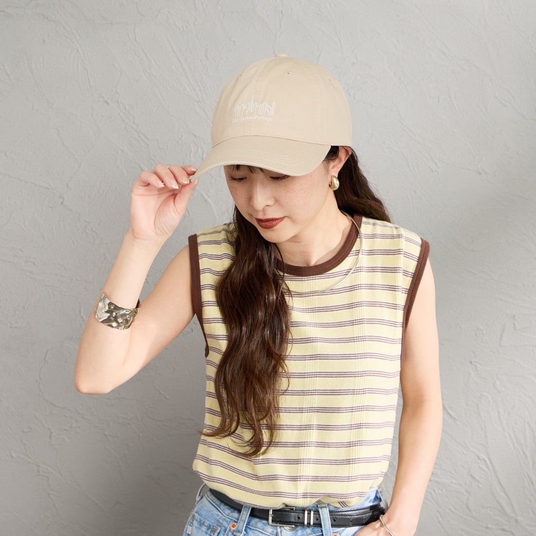 MANHATTAN PORTAGE [マンハッタンポーテージ] ウォッシュドツイル 6パネルキャップ [MP319-25S00] 006 BEIGE