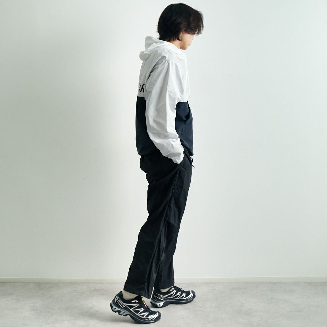 NIKE [ナイキ] マリーナ アノラック ジャケット [HJ1958] 025 PTNDST &&モデル身長：179cm 着用サイズ：M&&