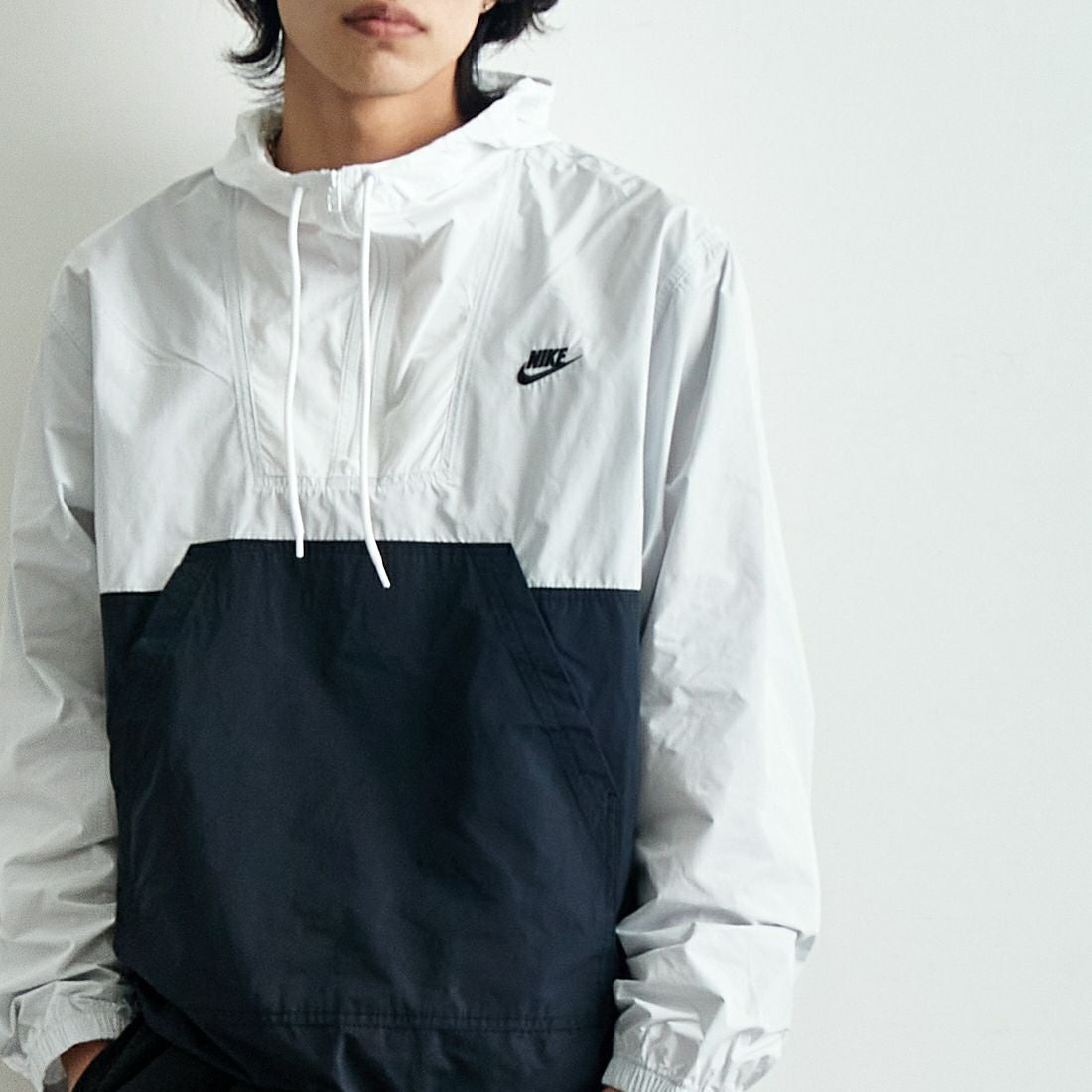 NIKE [ナイキ] マリーナ アノラック ジャケット [HJ1958] 025 PTNDST &&モデル身長：179cm 着用サイズ：M&&