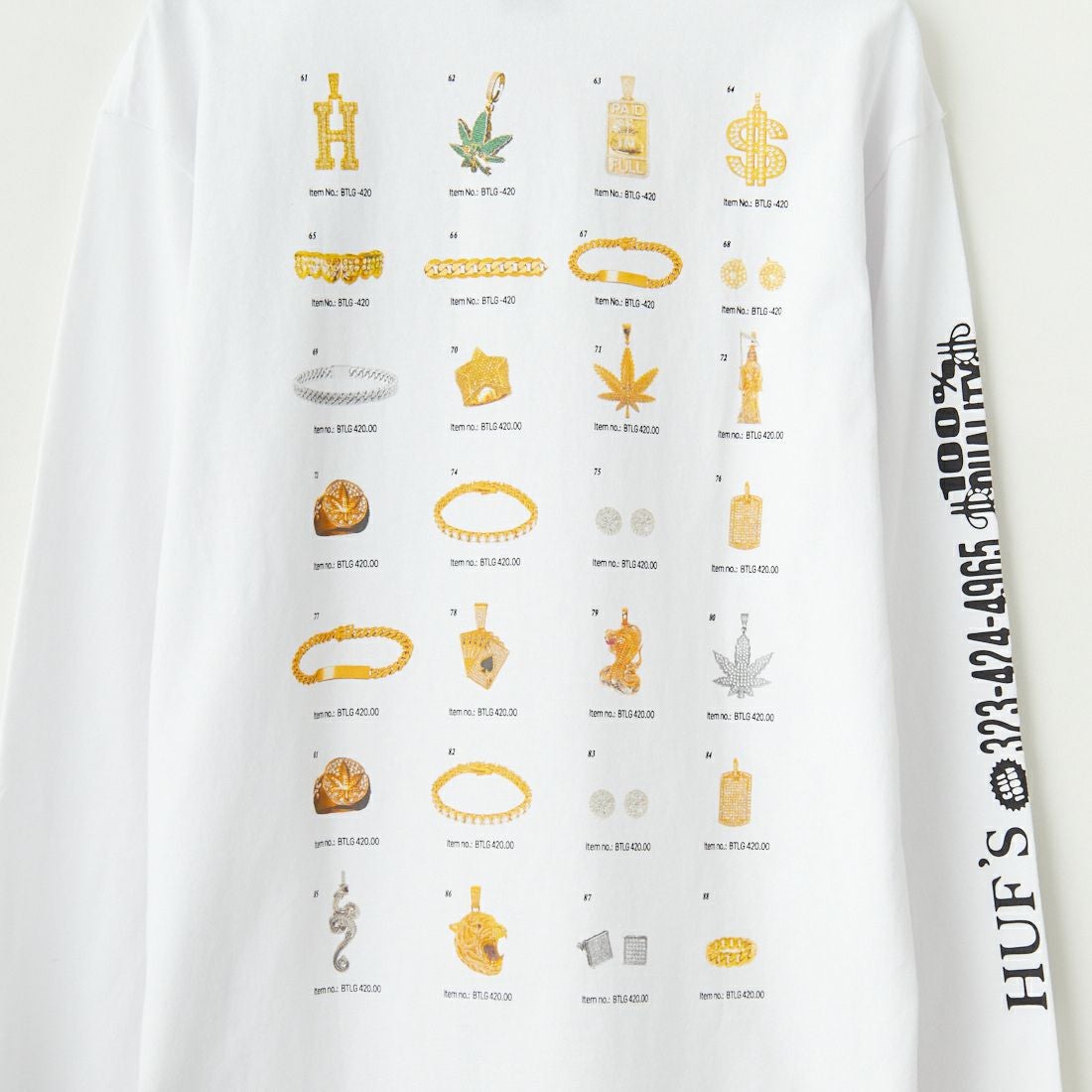 HUF [ハフ] 長袖Tシャツ [TS02392] WHITE