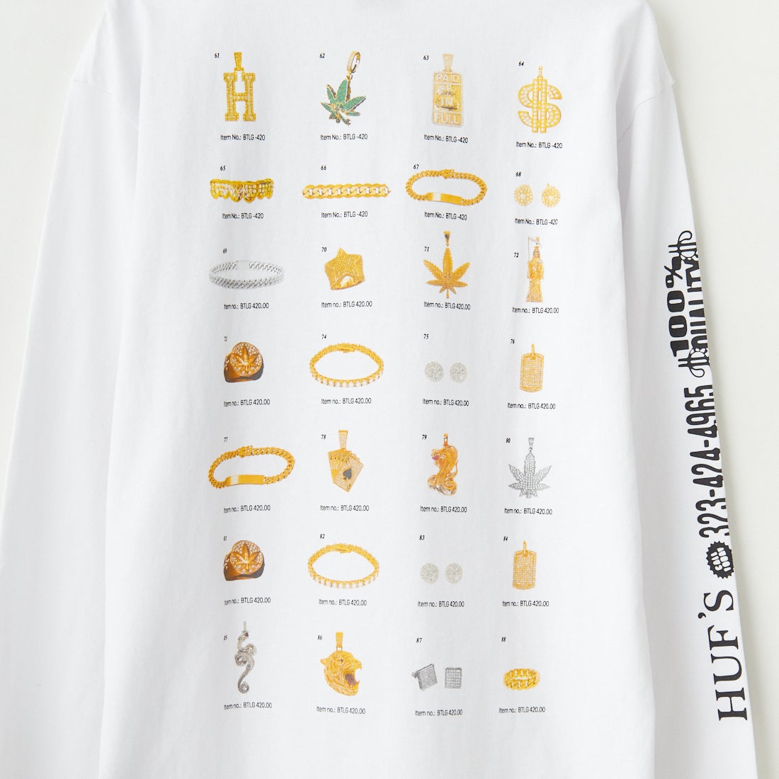 HUF [ハフ] 長袖Tシャツ [TS02392] WHITE