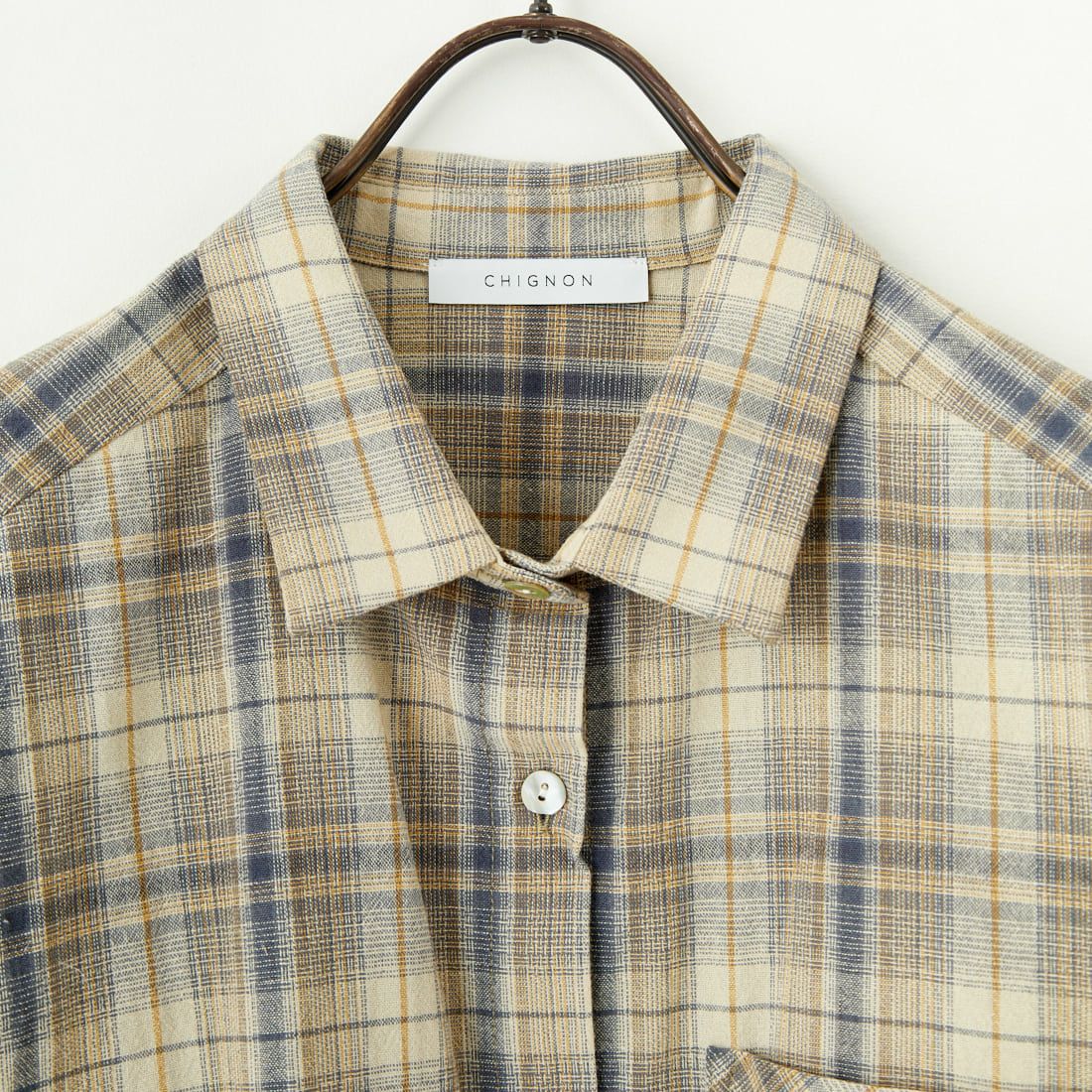 CHIGNON [シニヨン] チェック2WAYシャツ [1651-005KK] BEIGE