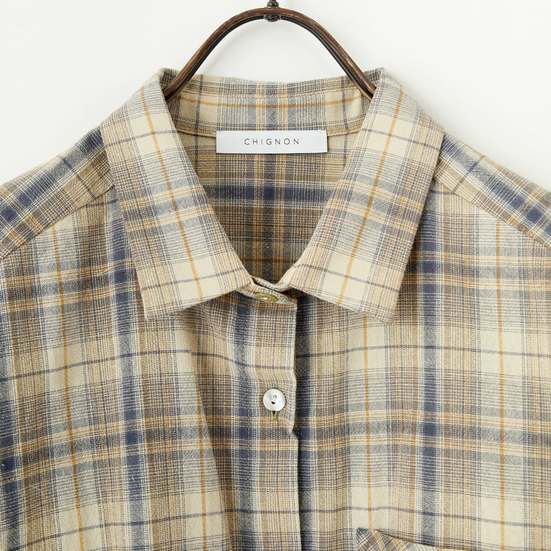 CHIGNON [シニヨン] チェック2WAYシャツ [1651-005KK] BEIGE