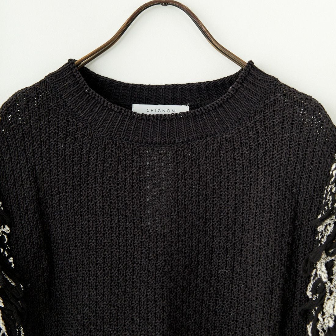 CHIGNON [シニヨン] フリンジパネルベスト [9151-051DP] BLACK