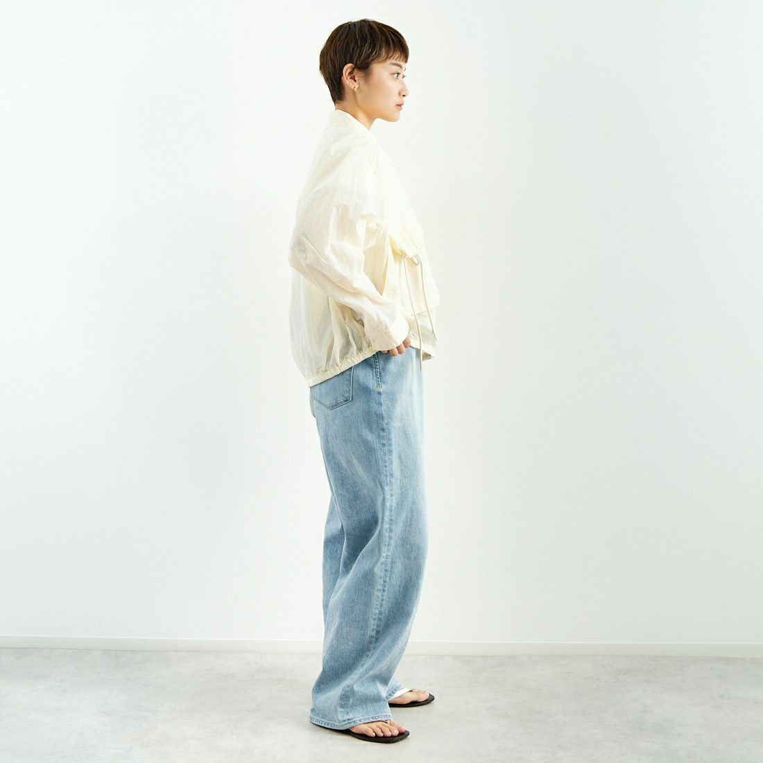 MAISON SPECIAL [メゾンスペシャル] リップストップブルゾン [21251215802] O.WHT &&モデル身長：160cm 着用サイズ：F&&