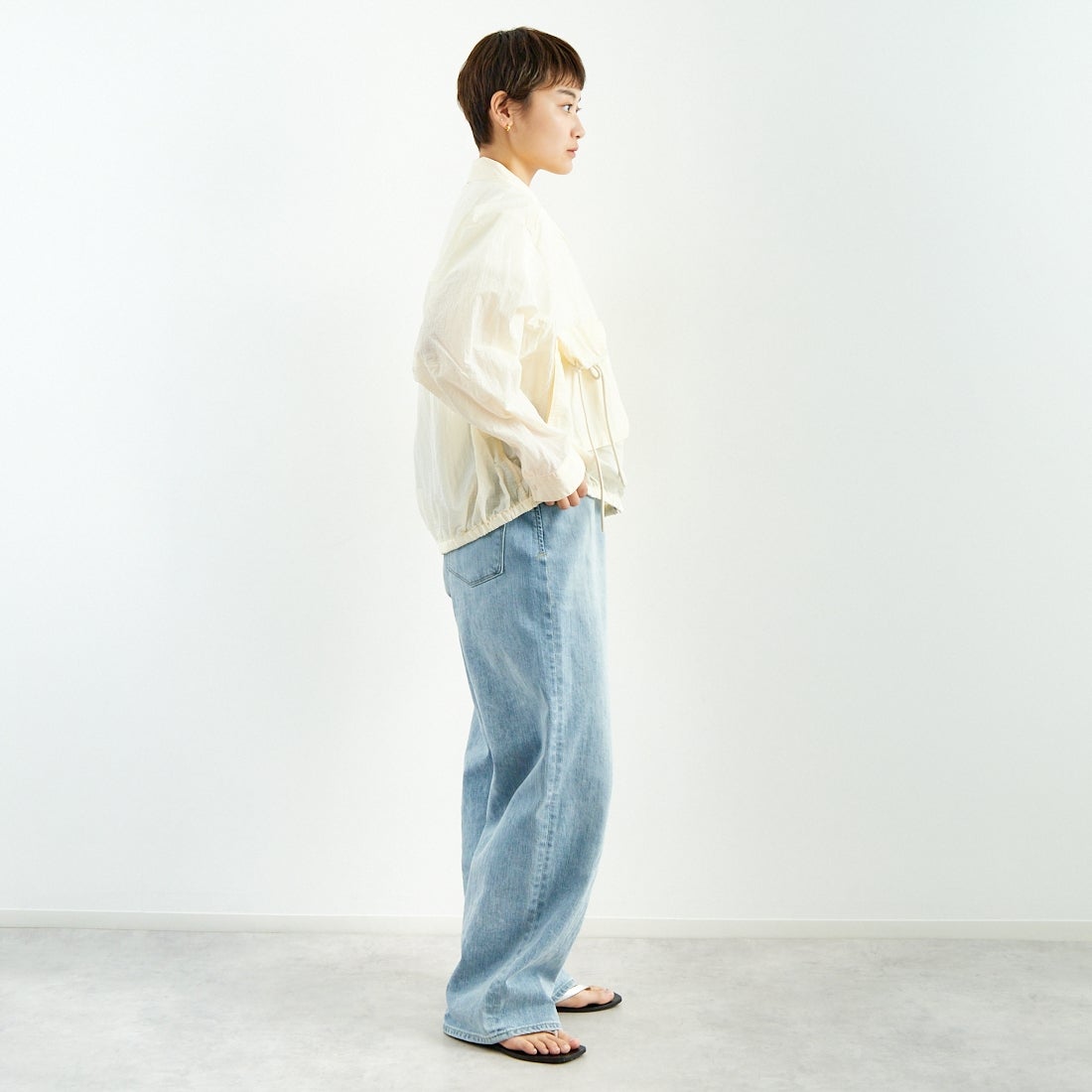 MAISON SPECIAL [メゾンスペシャル] リップストップブルゾン [21251215802] O.WHT &&モデル身長：160cm 着用サイズ：F&&