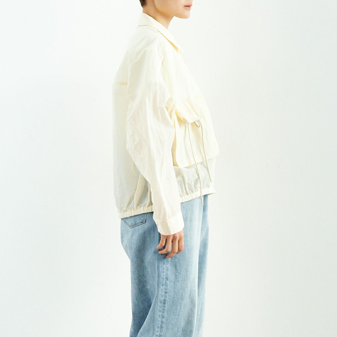 MAISON SPECIAL [メゾンスペシャル] リップストップブルゾン [21251215802] O.WHT &&モデル身長：160cm 着用サイズ：F&&