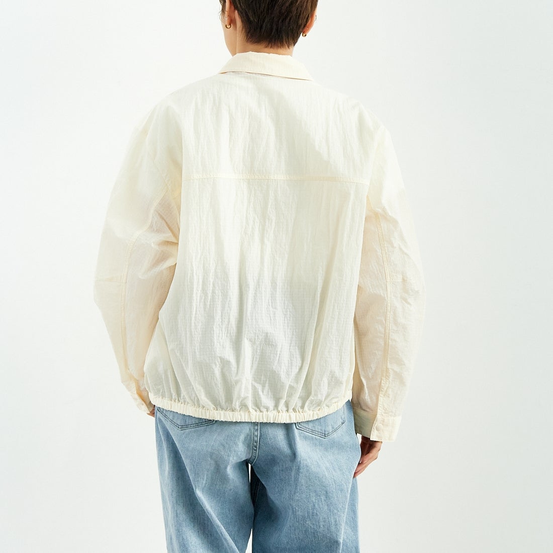 MAISON SPECIAL [メゾンスペシャル] リップストップブルゾン [21251215802] O.WHT &&モデル身長：160cm 着用サイズ：F&&