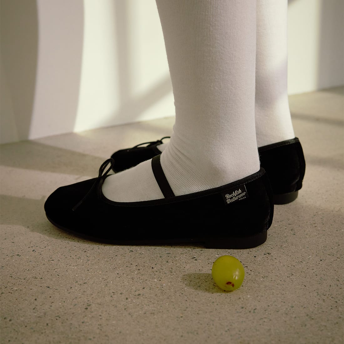Rockfish Weatherwear [ロックフィッシュ ウェザーウェア] WISLEY SCRUNCH メリージェーン リボンキルトバレエシューズ [RF1SHBD3FL001] BLACK