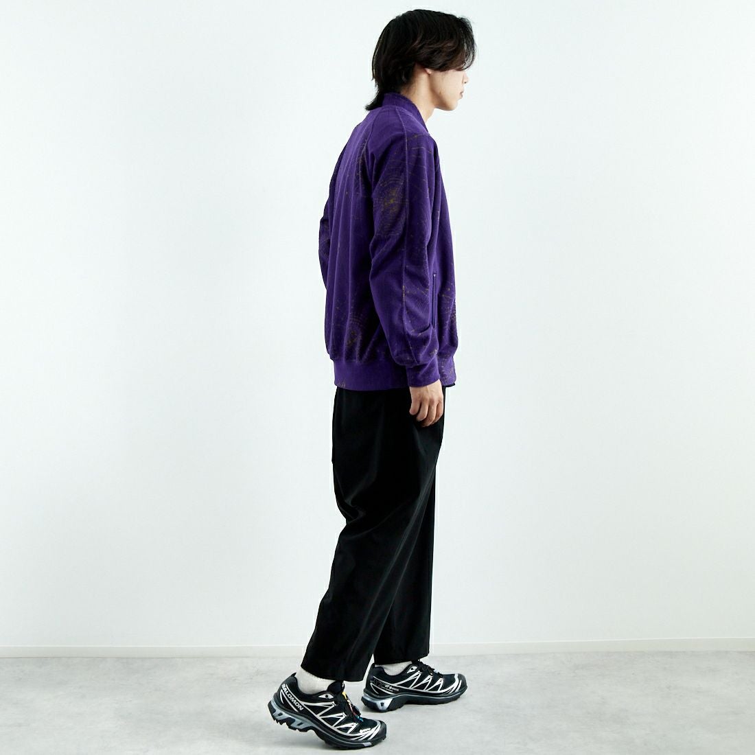 Needles [ニードルズ] リブカラートラックジャケット [QV329] A PURPLE &&モデル身長：179cm 着用サイズ：L&&