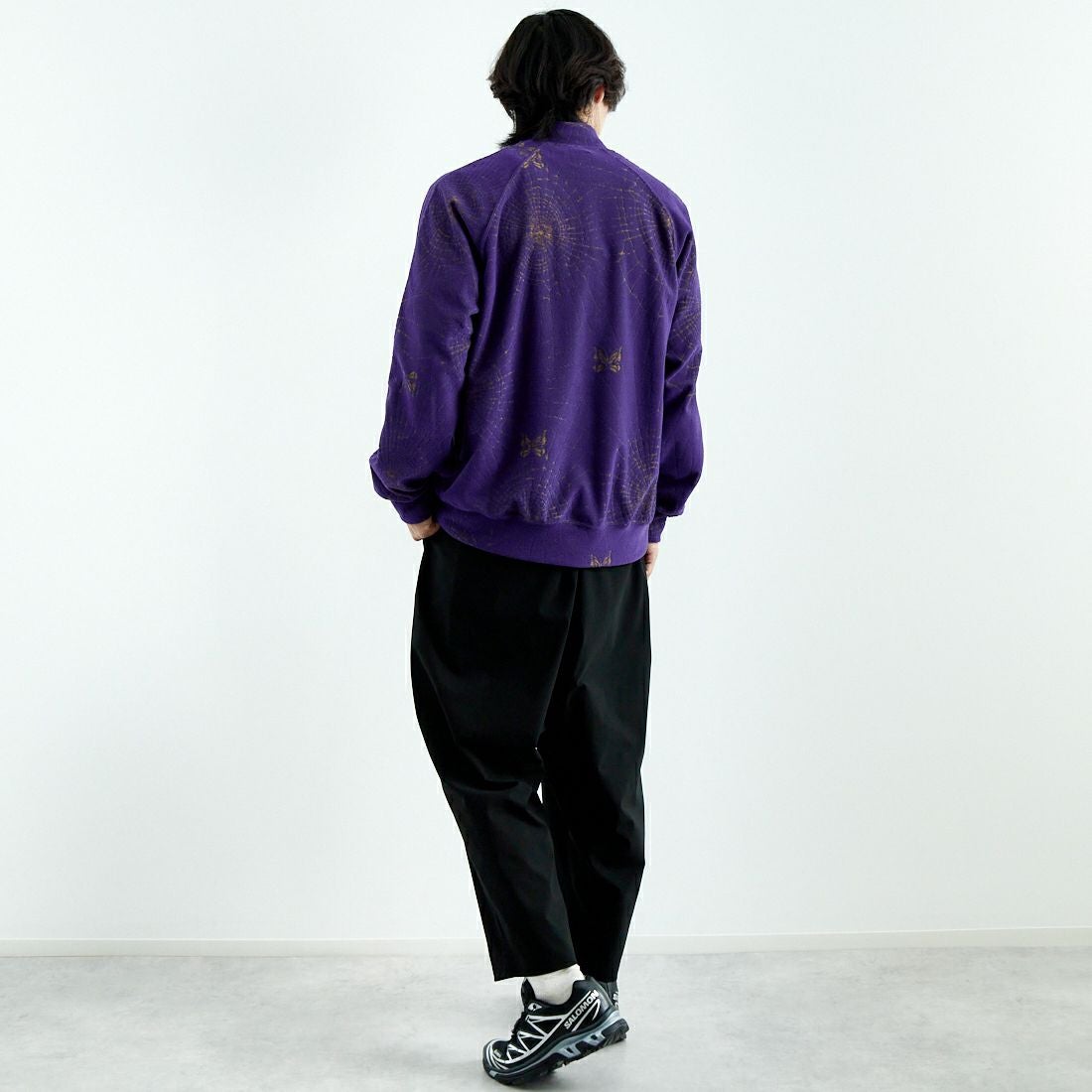 Needles [ニードルズ] リブカラートラックジャケット [QV329] A PURPLE &&モデル身長：179cm 着用サイズ：L&&