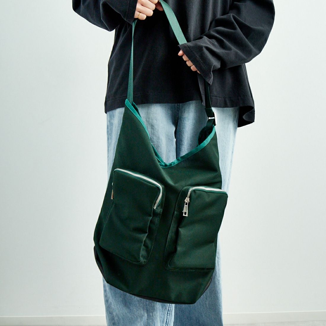 CONTROL FREAK [コントロールフリーク] メッシュテープトートバッグ [244-121517] GREEN