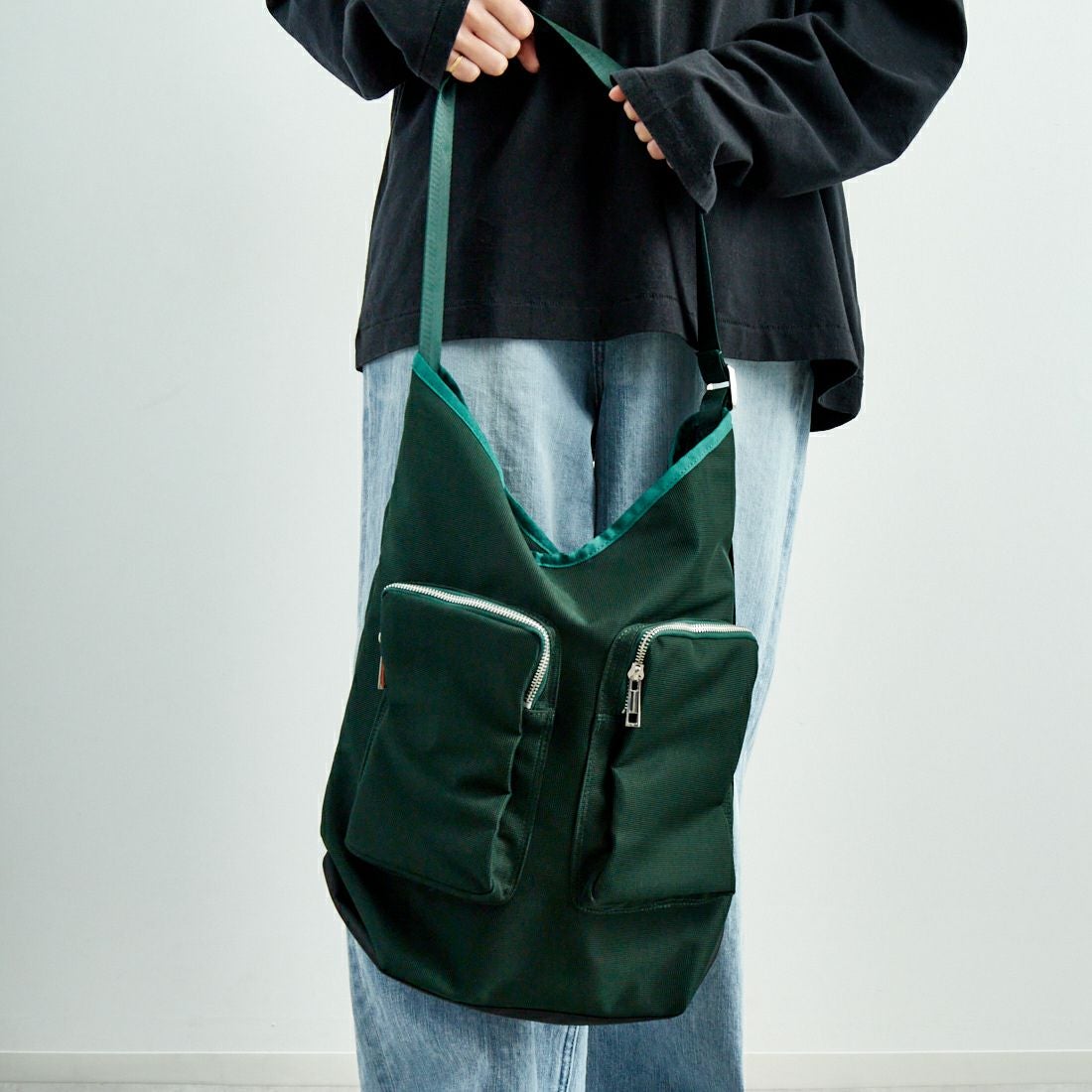 CONTROL FREAK [コントロールフリーク] メッシュテープトートバッグ [244-121517] GREEN