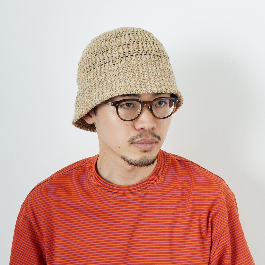 RACAL [ラカル] メッシュラインニットバケットハット [RL-25-1379] BEIGE