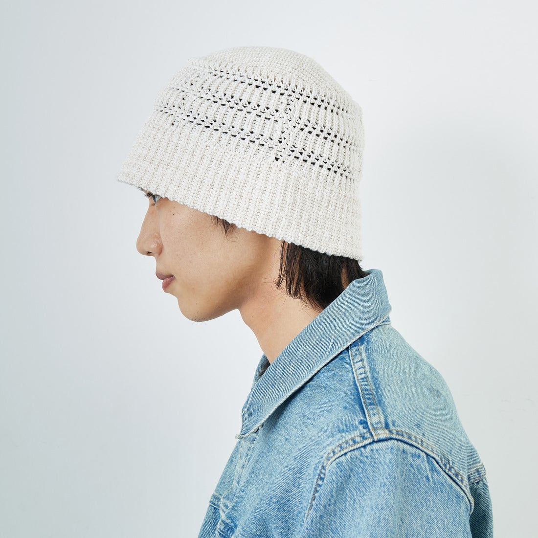 RACAL [ラカル] メッシュラインニットバケットハット [RL-25-1379] OFF WHITE