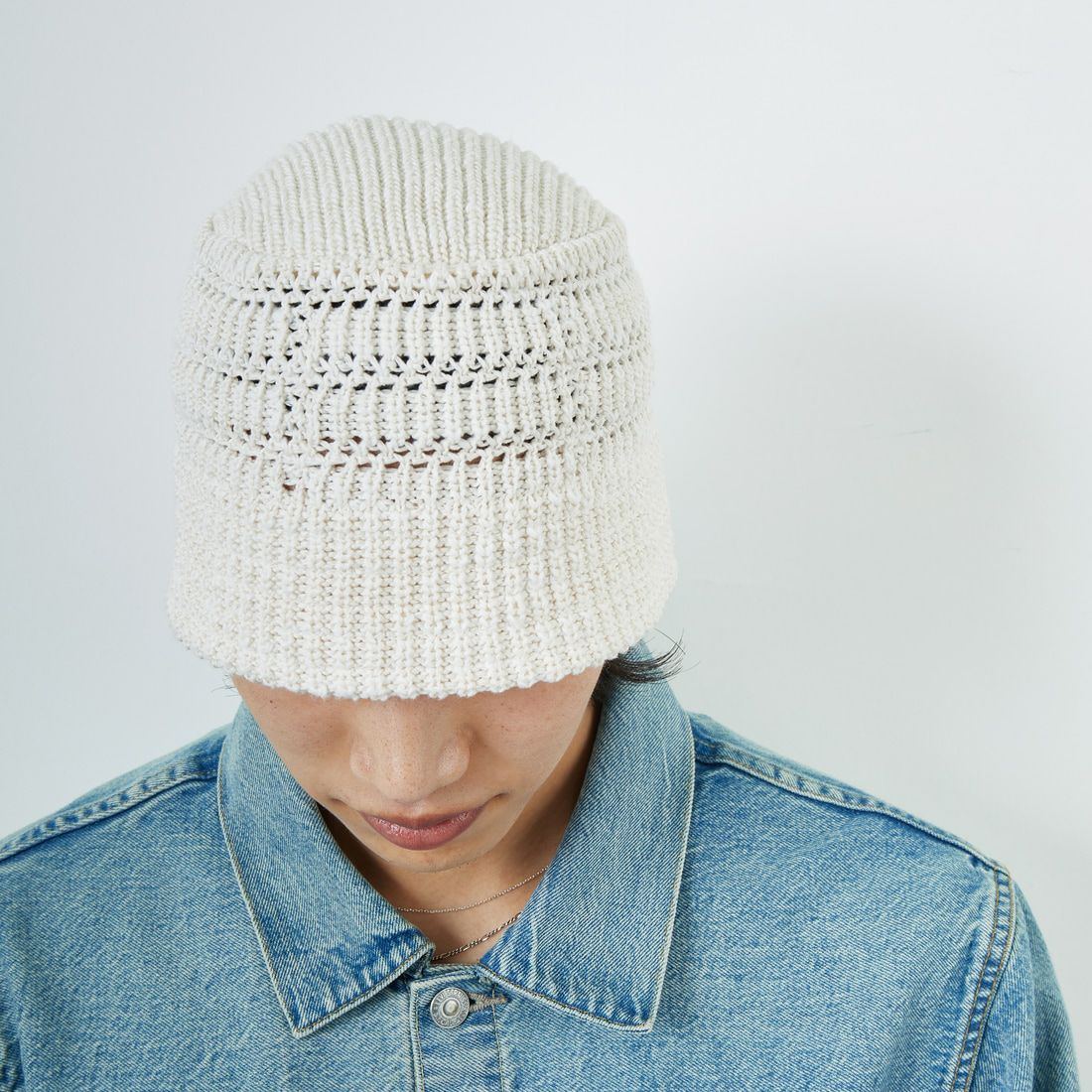RACAL [ラカル] メッシュラインニットバケットハット [RL-25-1379] OFF WHITE
