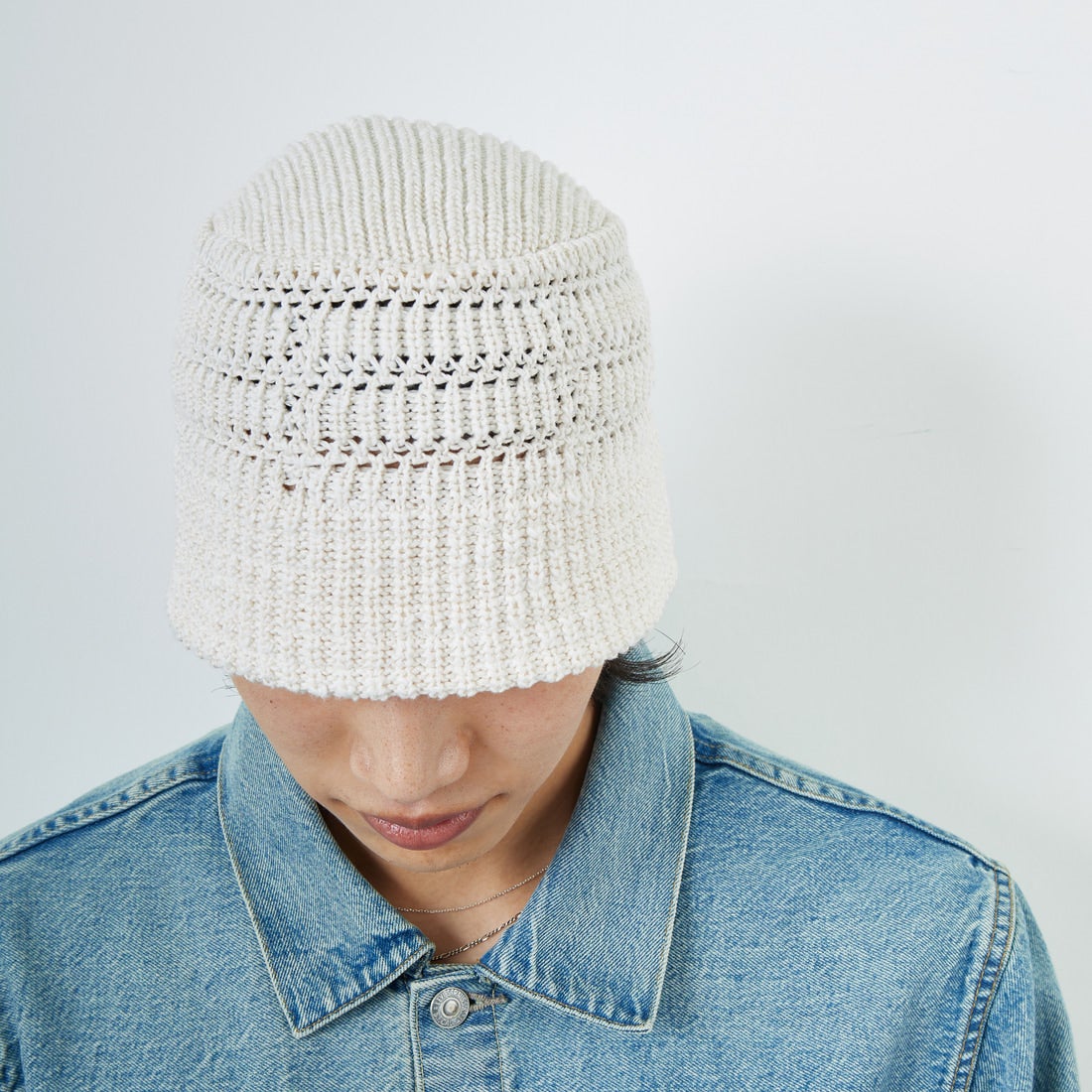 RACAL [ラカル] メッシュラインニットバケットハット [RL-25-1379] OFF WHITE