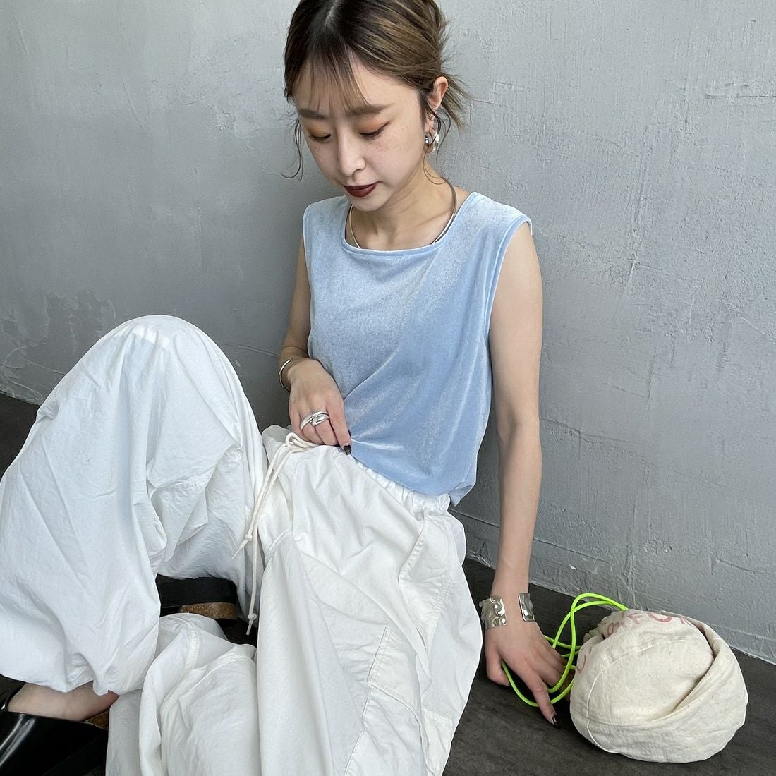 【専用】THE SHINZONE スリーブレス タンクトップ 白とグレー THE SHINZONE [ザ シンゾーン] サーキュラーリブタンクトップ