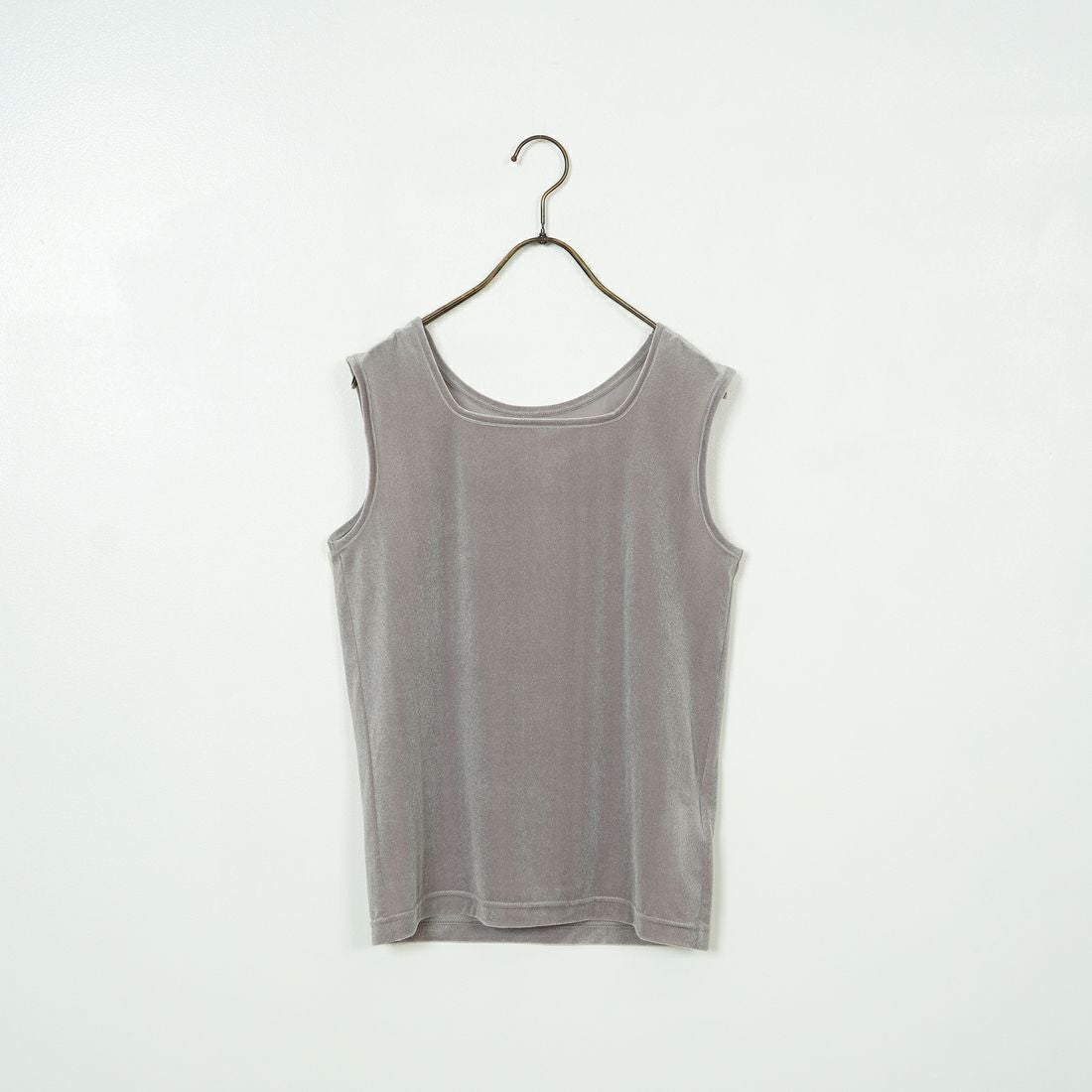 Jeans Factory Clothes [ジーンズファクトリークローズ] 前後2WAY シアーベロア ノースリーブカットソー [21254065] 001 ｸﾞﾚｰ